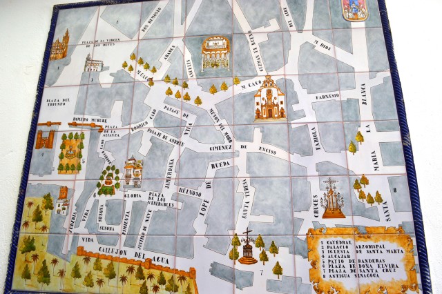 Mapa do centro histórico de Sevilha